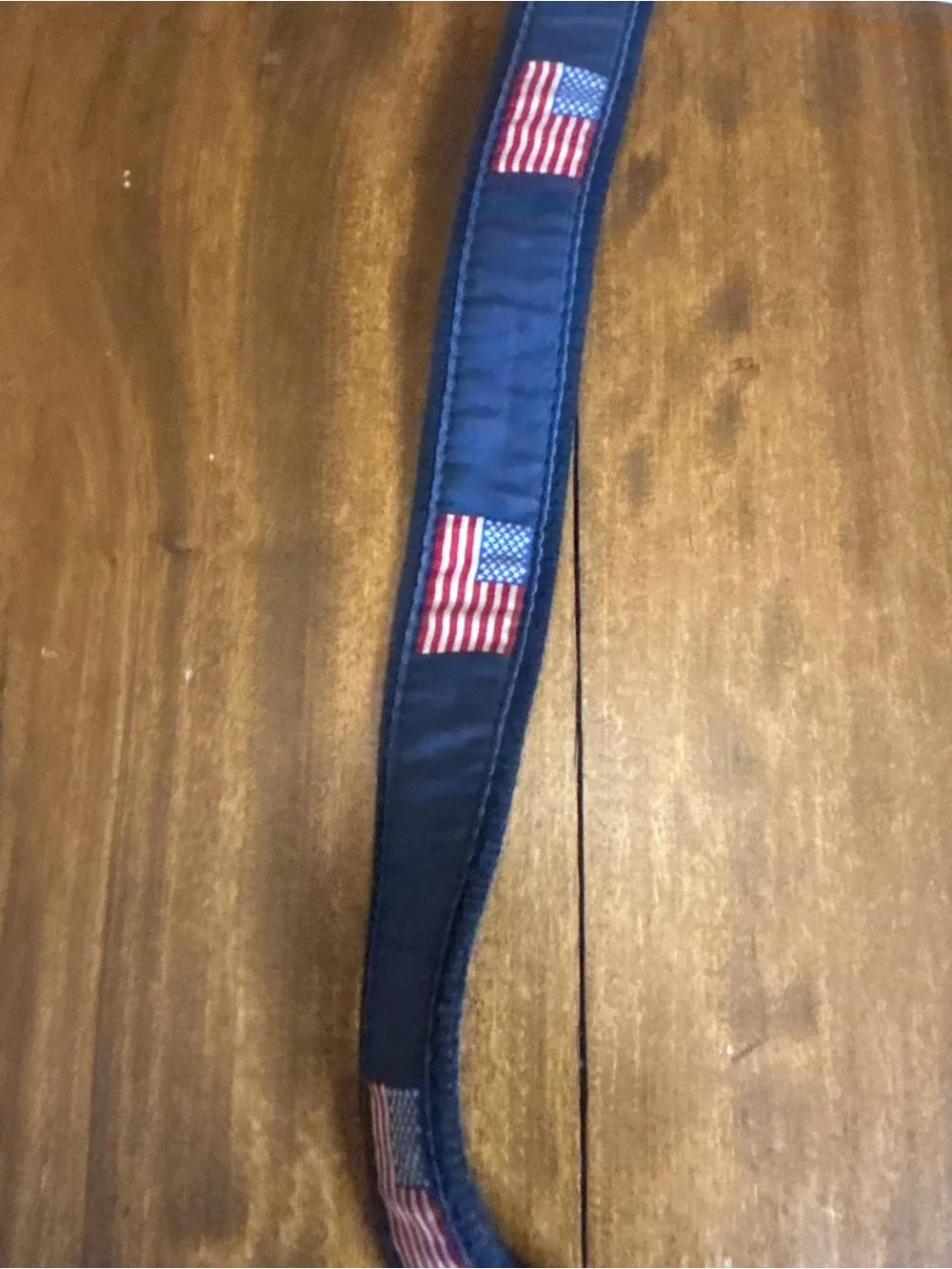 Vineyard Vines Navy Belt with Embroidered American Flags